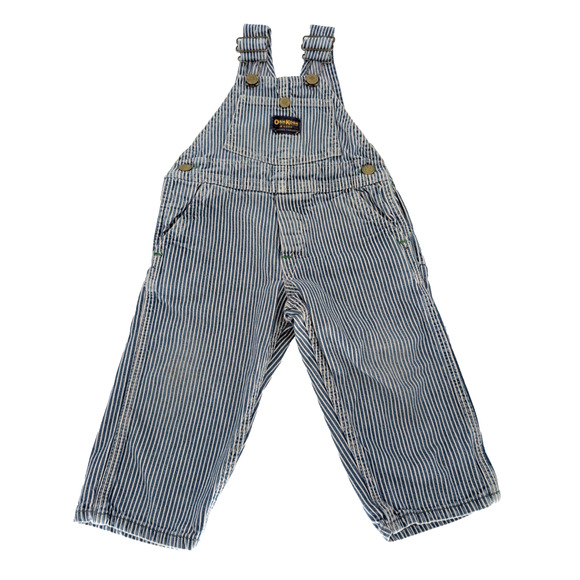 OshKosh B'gosh Other - Vintage Oshkosh B'Gosh Kids Toddler Hickory Blue Stripe Vestbak Classic Overalls